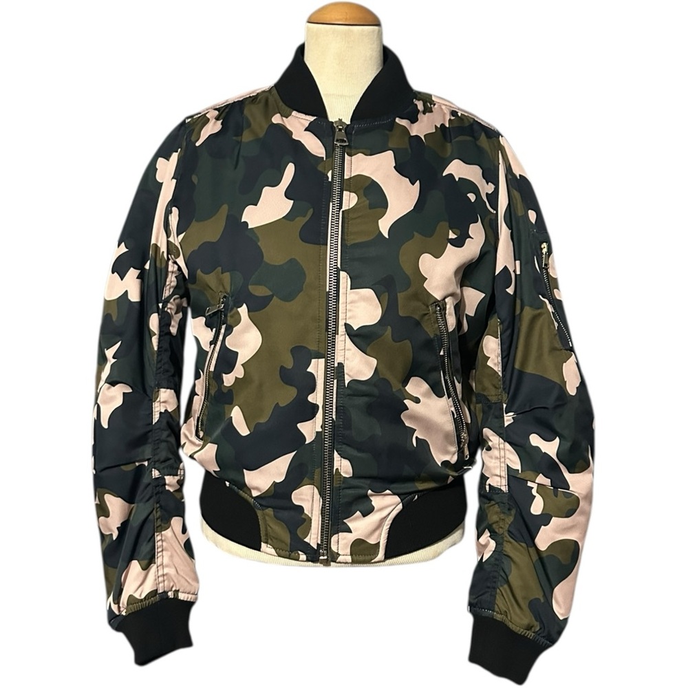 Topshop Camo MA1 Bomber Jacket Size 6 - Picture 2 of 5
